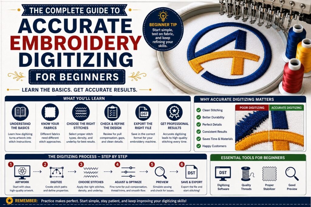 Complete Guide to Accurate Embroidery Digitizing for Beginners